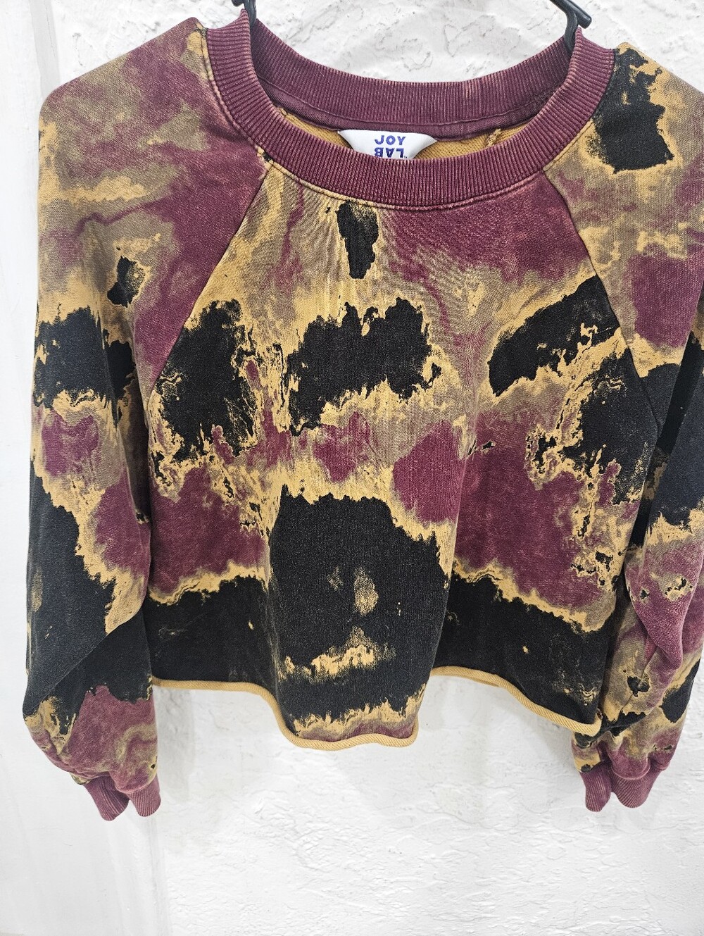 Target JoyLab Acid Wash Tie Dye Cropped Sweatshirt Pullover Size M